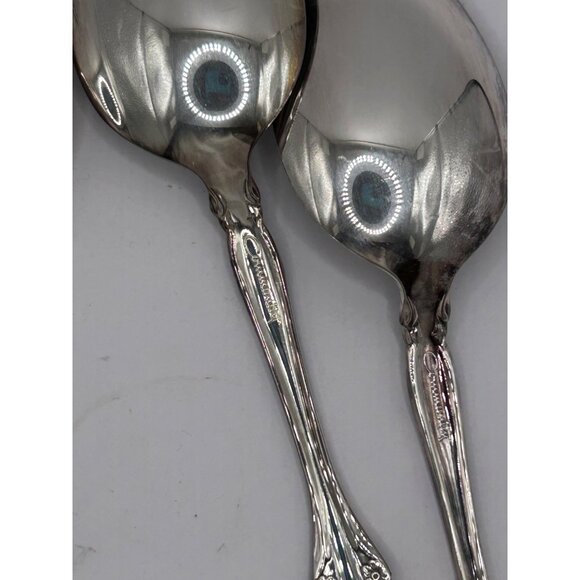 Set Of 4 Oneida Silverplate Silver Artistry Pattern Soup Spoons Discontinued 196 - Picture 5 of 6